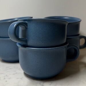 Dansk Pottery Sky  BlueStoneware Mugs Set of 6